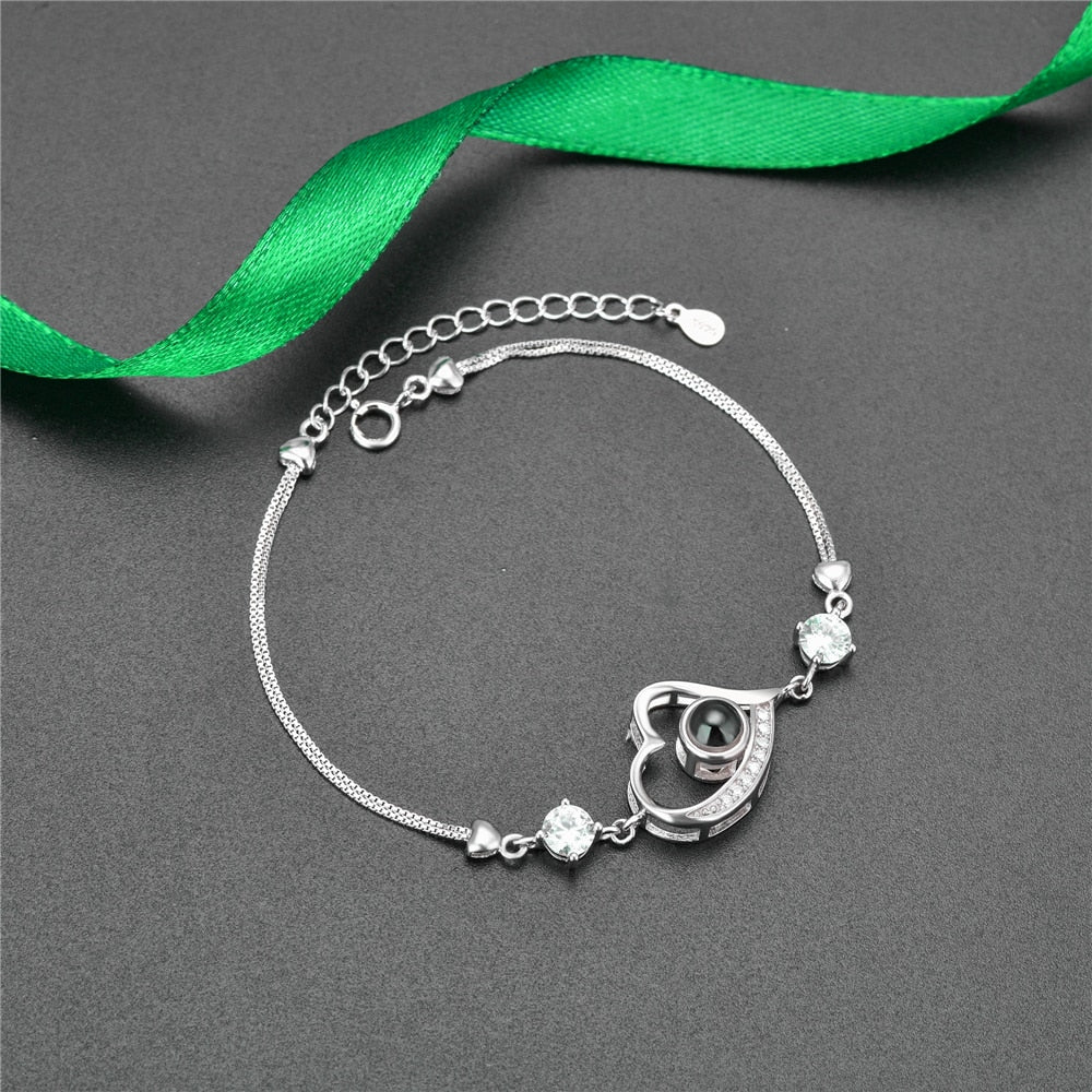 Customize Photo Name Projection Bracelet For Heart Chain Bracelets - MERGE.DAY.1.FREESTYLE