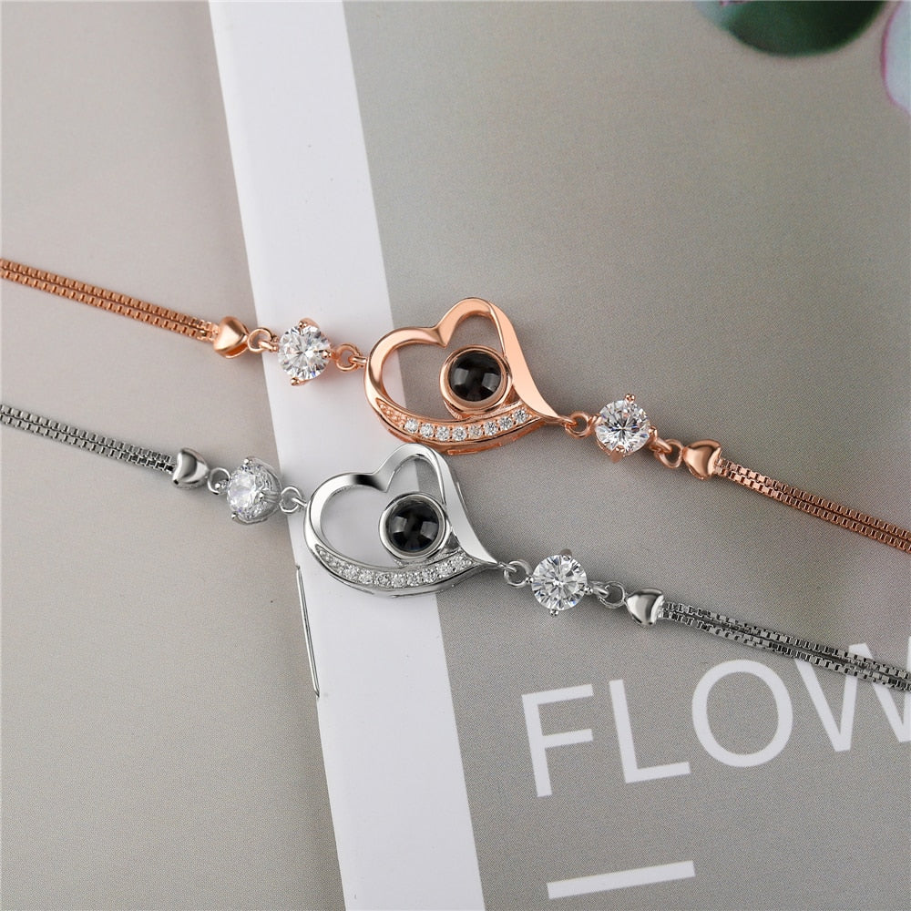 Customize Photo Name Projection Bracelet For Heart Chain Bracelets - MERGE.DAY.1.FREESTYLE