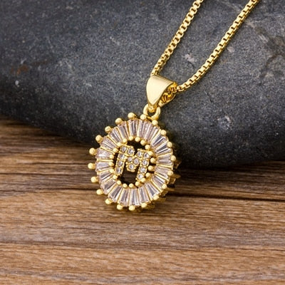 Initial Letter Necklace 26 Letters Charm Gold Name Necklace Pendant - MERGE.DAY.1.FREESTYLE