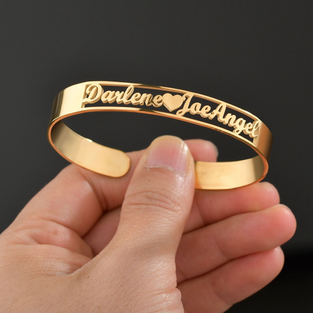 Customized Letter Name Bracelet Bangles for Women Men Chrismas Jewelry Gift - MERGE.DAY.1.FREESTYLE