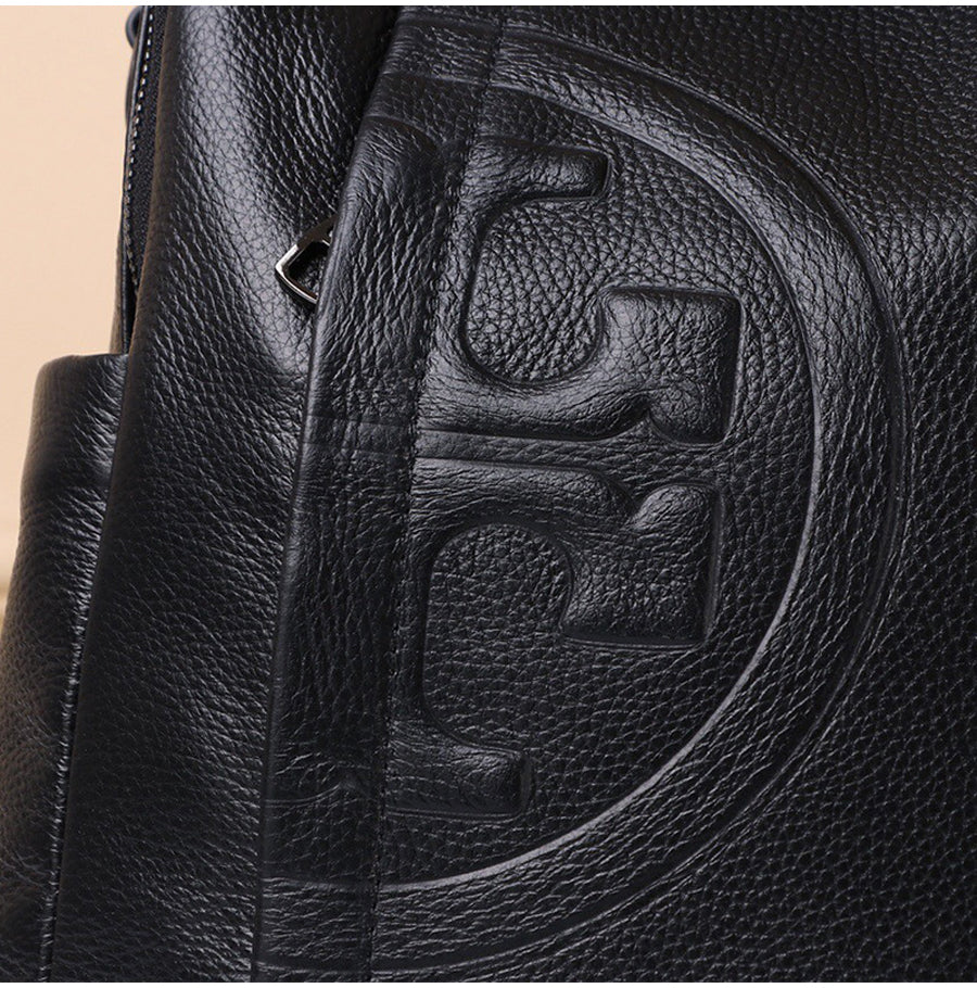 Genuine Real Cowhide Leather Backpack High Quality Women's Bag Durable Dirty Student School Bag - MERGE.DAY.1.FREESTYLE