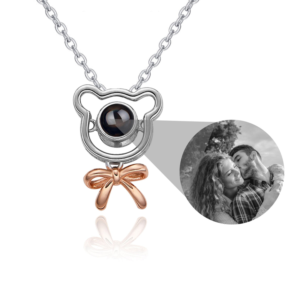 Romantic Bear-shaped Pendant Personalised Name Photo Necklace Valentine's Day Gift - MERGE.DAY.1.FREESTYLE