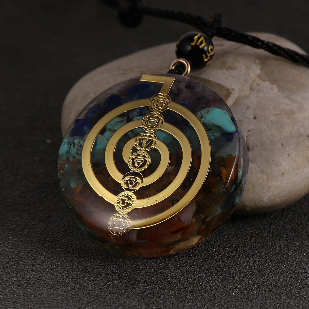 Energy Generator Orgone Amulet 7 Chakras Pendant Necklace - MERGE.DAY.1.FREESTYLE