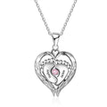 Personalized Baby Feet Necklace with Birthstone Heart Pendant - MERGE.DAY.1.FREESTYLE
