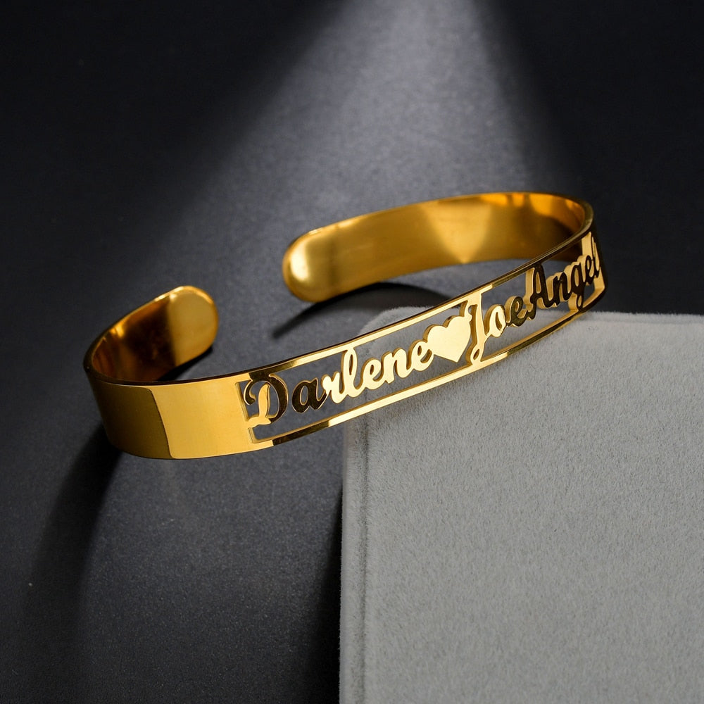 Customized Letter Name Bracelet Bangles for Women Men Chrismas Jewelry Gift - MERGE.DAY.1.FREESTYLE