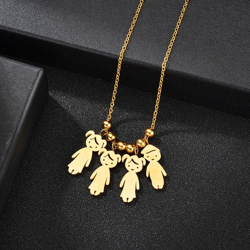 Personalized Boy Girl Kids Pendant Necklace Women Child Engraved Name Date Family Jewelry - MERGE.DAY.1.FREESTYLE