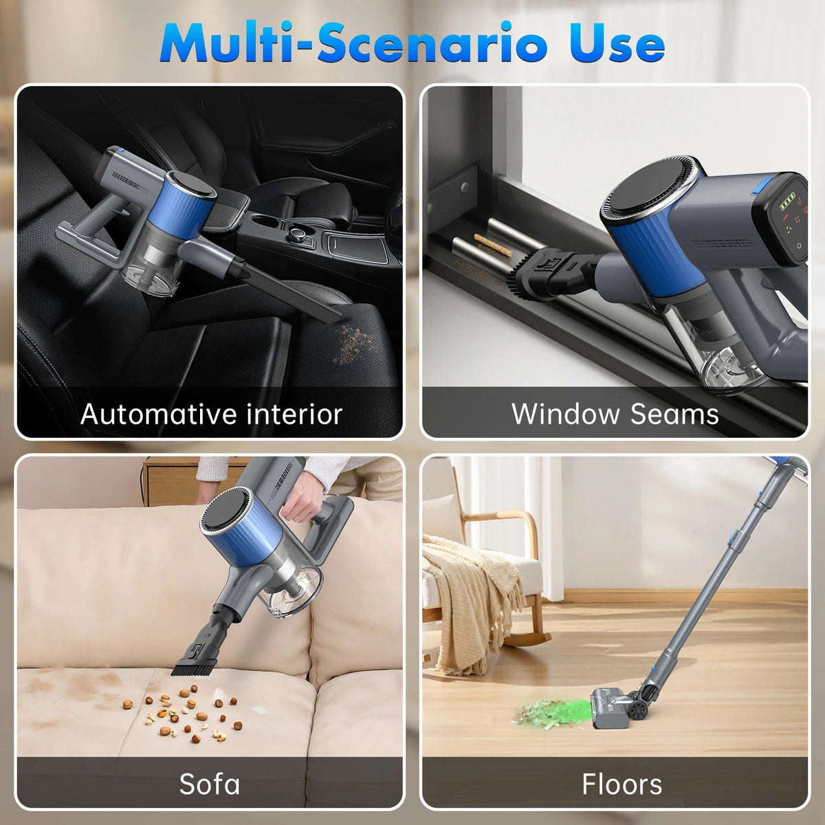 UL/CE/CB/ROHS No Hair Tangles Cordless 40-Minute Stick Vacuum Cleaner with Detachable 0.9L Dust Cup Upright for Carpet Cleaning - MERGE.DAY.1.FREESTYLE