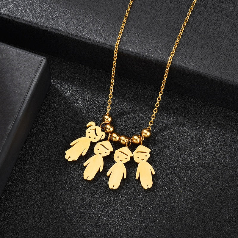 Personalized Boy Girl Kids Pendant Necklace Women Child Engraved Name Date Family Jewelry - MERGE.DAY.1.FREESTYLE