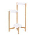 Heavy Duty Bamboo Plant Pot Stand Rack Corner Flower Display Shelves