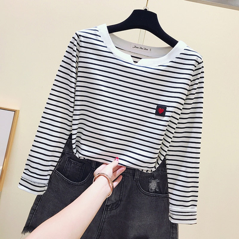 Casual Women T-Shirt Long Sleeve Style Slim Basic Cotton Tshirt Top Womens Clothing - MERGE.DAY.1.FREESTYLE