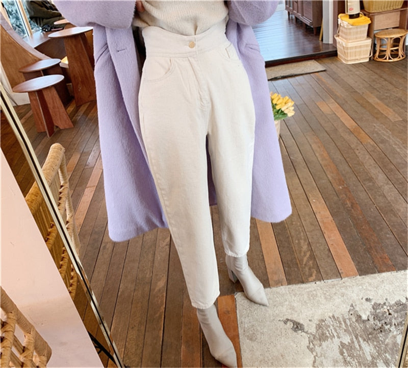 Harem Jeans Pants High Waist Loose Denim Jeans Female Buttons Trousers - MERGE.DAY.1.FREESTYLE
