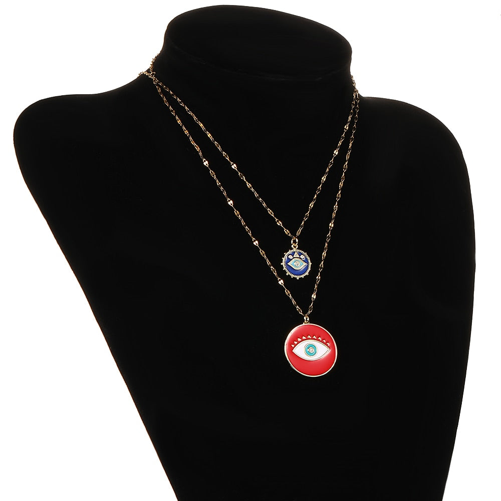 Boho Evil Bllue Eye Necklace for Women Men Snake All-seeing Eye Collar Necklace - MERGE.DAY.1.FREESTYLE