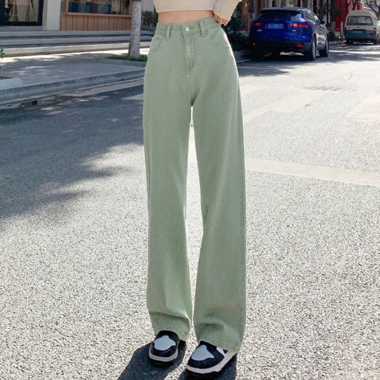 Spring Women Long Jeans Trousers Wide Leg Ladies Floor-Length Pants - MERGE.DAY.1.FREESTYLE