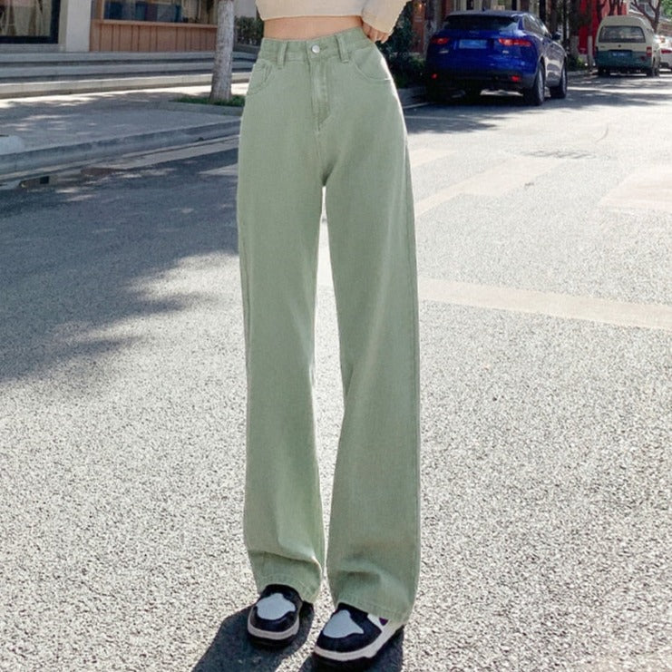 Spring Women Long Jeans Trousers Wide Leg Ladies Floor-Length Pants - MERGE.DAY.1.FREESTYLE