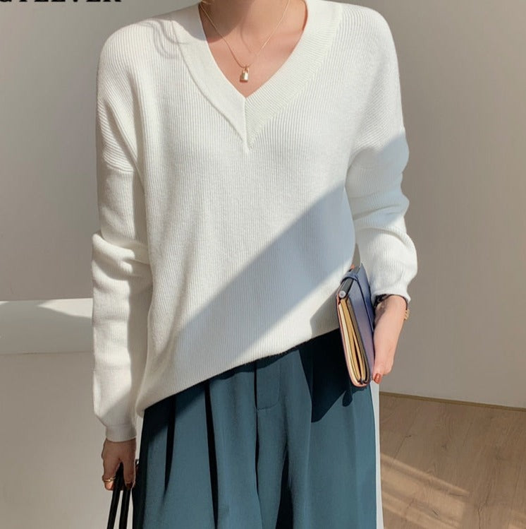 Full Sleeve Loose Female Pullovers Jumpers Autumn Winter Thick Ladies Knitwear - MERGE.DAY.1.FREESTYLE