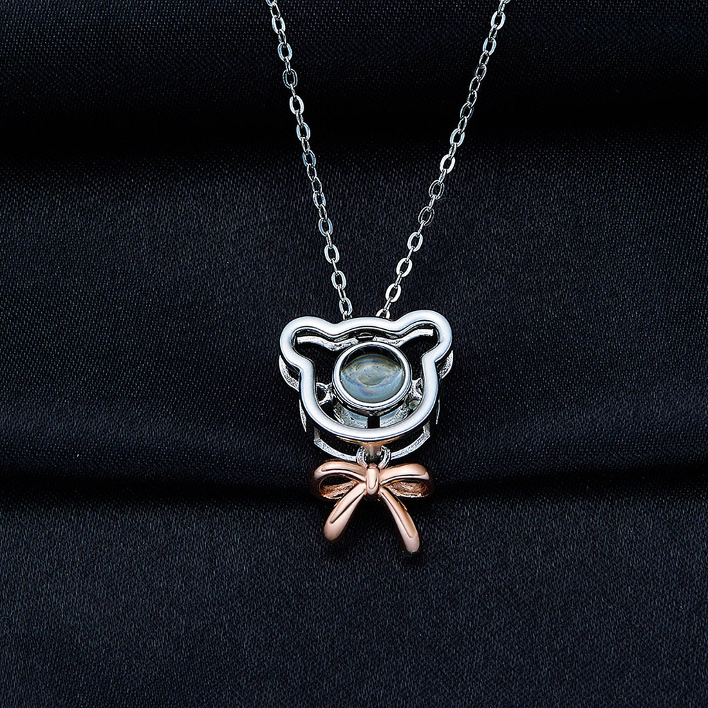 Romantic Bear-shaped Pendant Personalised Name Photo Necklace Valentine's Day Gift - MERGE.DAY.1.FREESTYLE