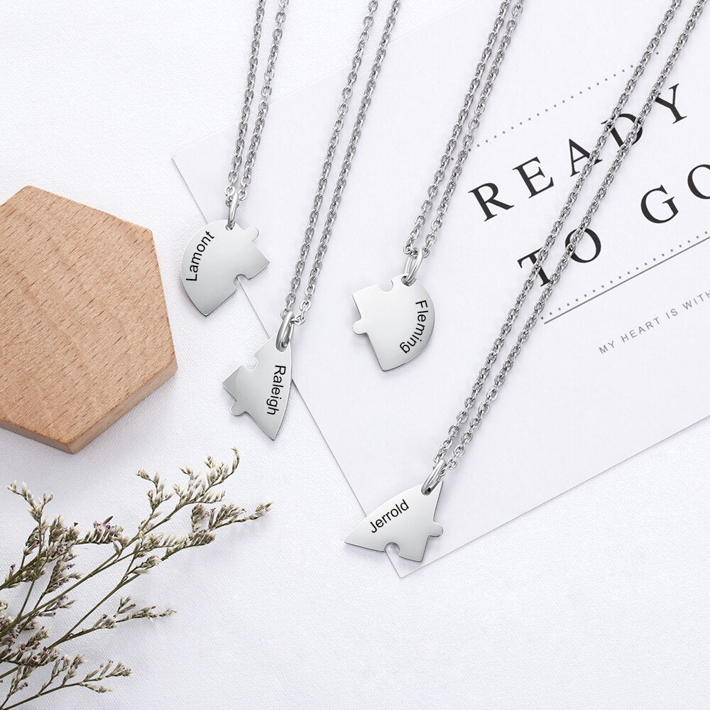 BFF Heart Shaped Friendship Birthstone Necklace with for 4 Friends - MERGE.DAY.1.FREESTYLE