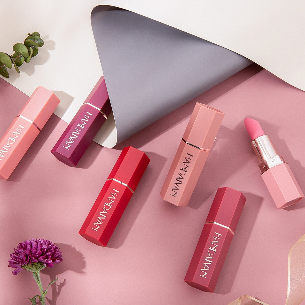 6 Colors Matte Non stick Cup Lipstick Long Lasting Moisturizing Lipstick Cosmetics Set - MERGE.DAY.1.FREESTYLE