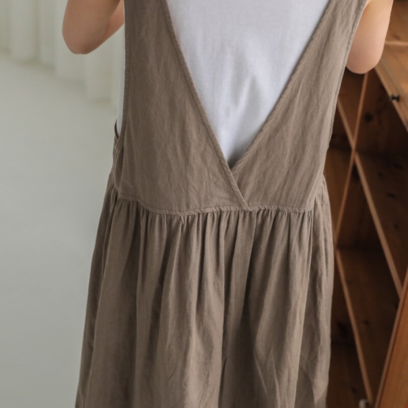 Spring and Summer Sleeveless Robe Dress Ladies Dress Plus Size XL- 5XL Cotton Linen Wome - MERGE.DAY.1.FREESTYLE
