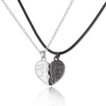2 Pieces Magnetic Couple Necklaces Friendship Heart Pendant Distance Faceted Charm Necklace - MERGE.DAY.1.FREESTYLE