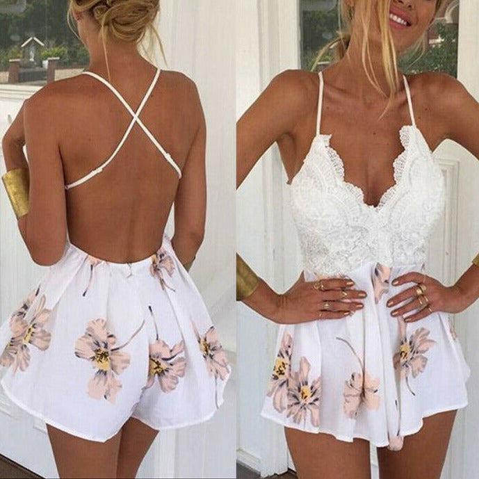 Sexy V-Neck Sleeveless Jumpsuit Women Backless Bodycon Party Casual Romper - MERGE.DAY.1.FREESTYLE