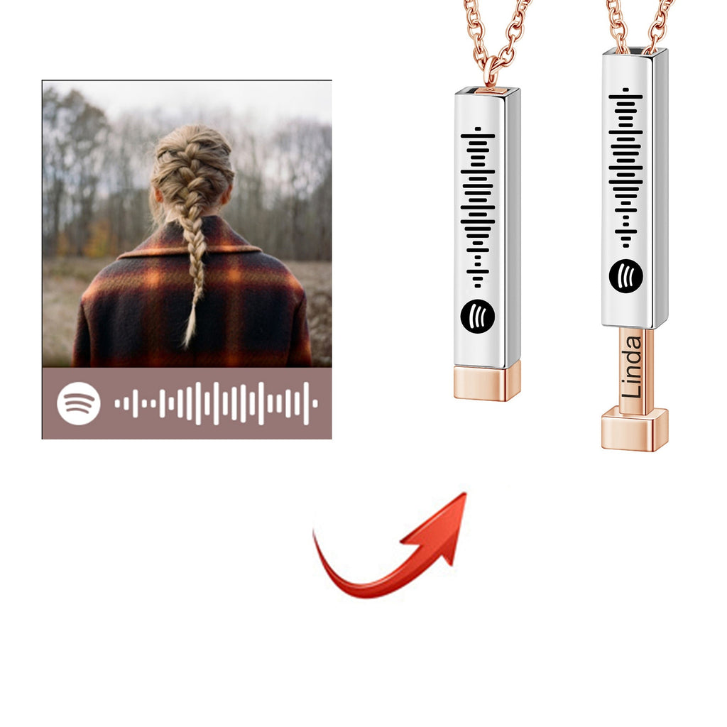 Custom Music Spotify Code Favorite Song Double Retractable Rope Choker Necklaces - MERGE.DAY.1.FREESTYLE
