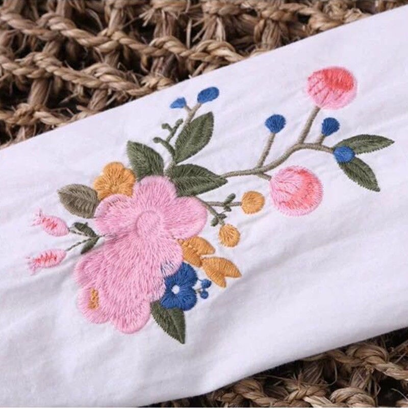 White Shirt Casual Wear Button Up Turn Down Collar Long Sleeve Cotton Blouse Embroidery - MERGE.DAY.1.FREESTYLE