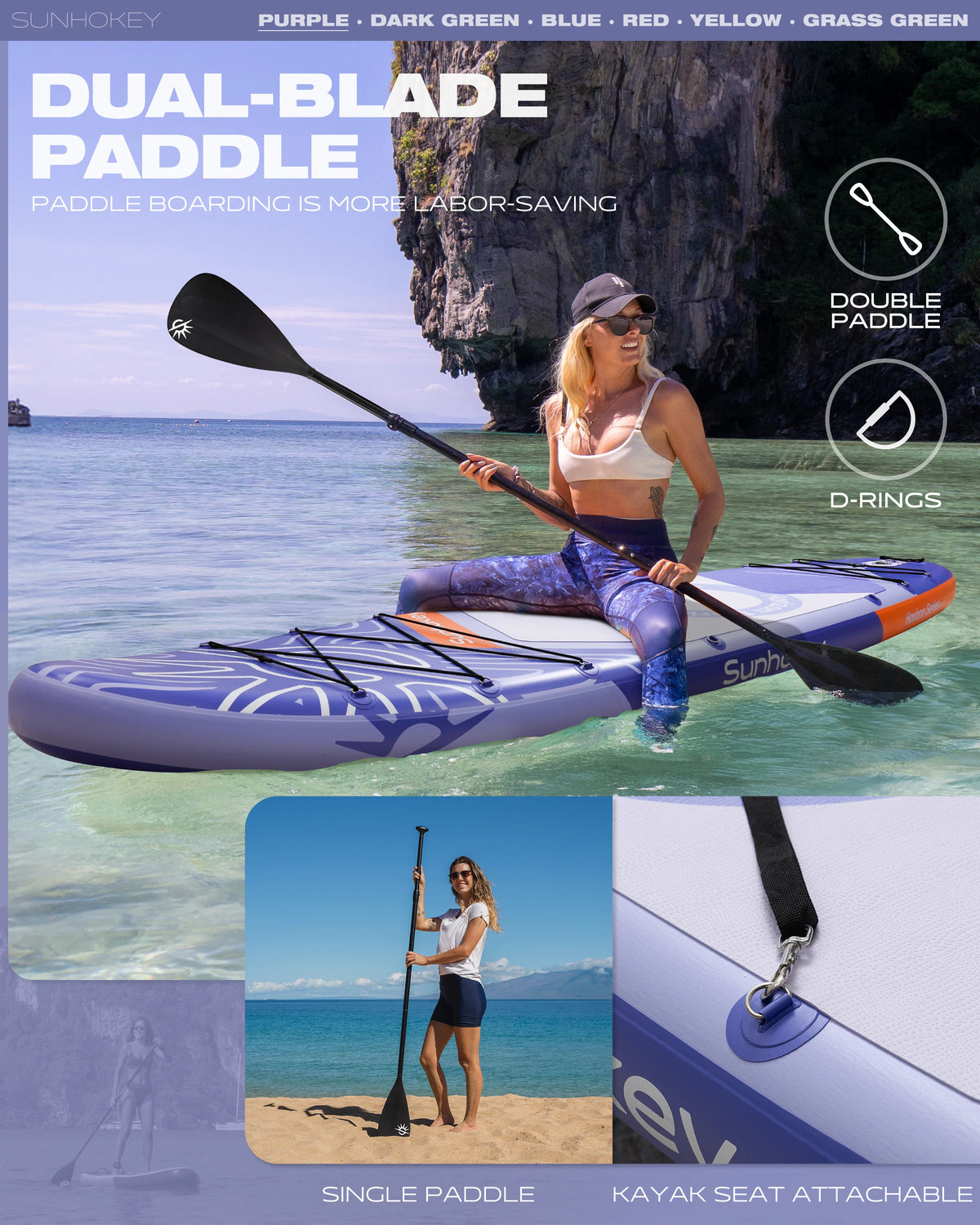 EU Warehouse in Stock sup Board Free Shipping Tabla De Paddle Surf Inflatable Stand up Paddle Board Purple Surfboard for Unisex - MERGE.DAY.1.FREESTYLE