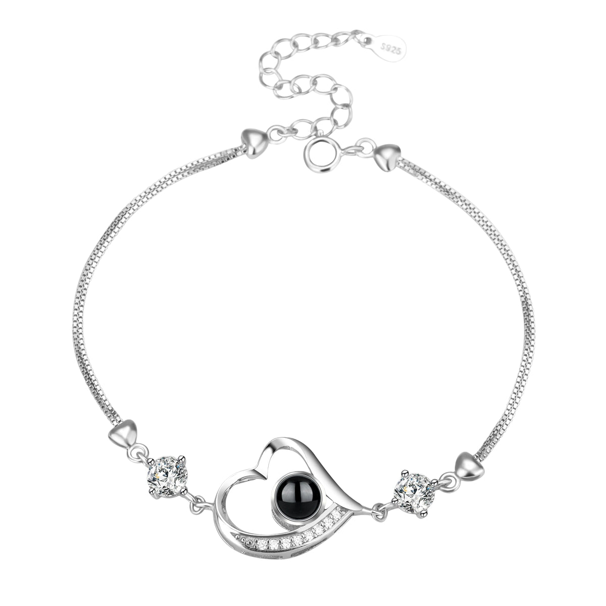 Customize Photo Name Projection Bracelet For 100 Languages Heart Chain Bracelets - MERGE.DAY.1.FREESTYLE