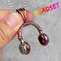 Headset Earphone Gold Mens Long Necklaces Pendants Chain Hip Hop for Boy Male Creativity Gift - MERGE.DAY.1.FREESTYLE