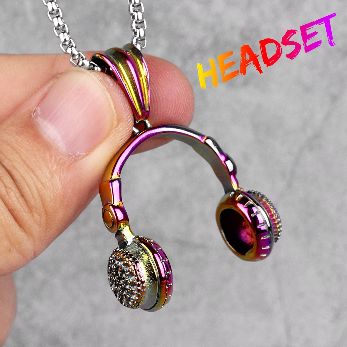 Headset Earphone Gold Mens Long Necklaces Pendants Chain Hip Hop for Boy Male Creativity Gift - MERGE.DAY.1.FREESTYLE