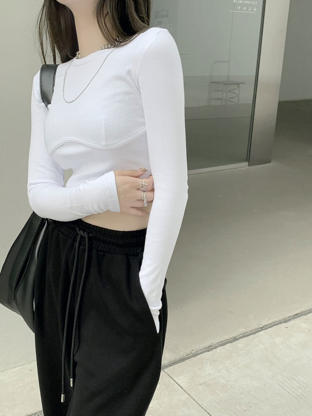 T-shirt Women Design Chest Type Crop Tops Aautumn New Skinny Long Sleeve - MERGE.DAY.1.FREESTYLE