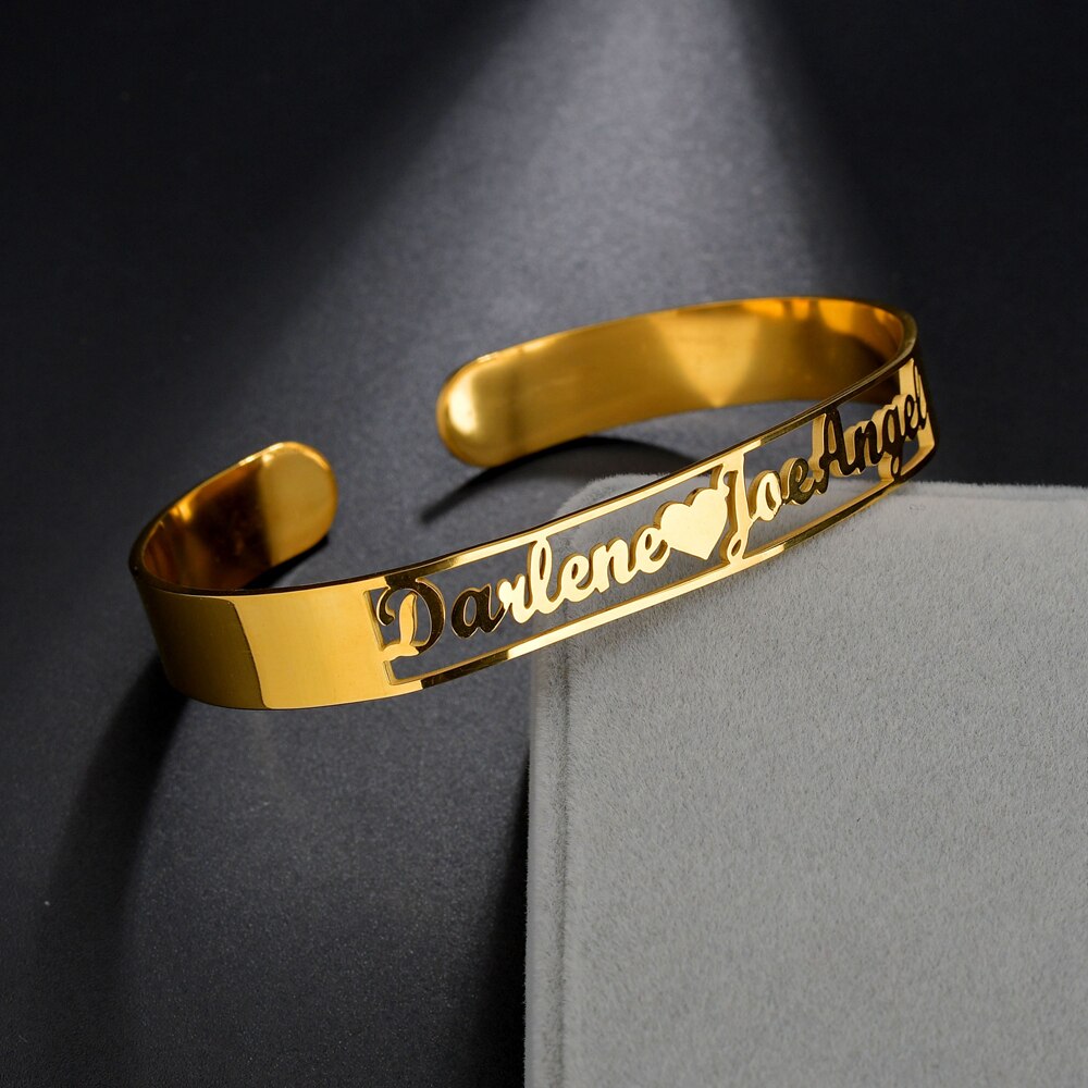 Customized Letter Name Bracelet Bangles for Women Men Chrismas Jewelry Gift - MERGE.DAY.1.FREESTYLE