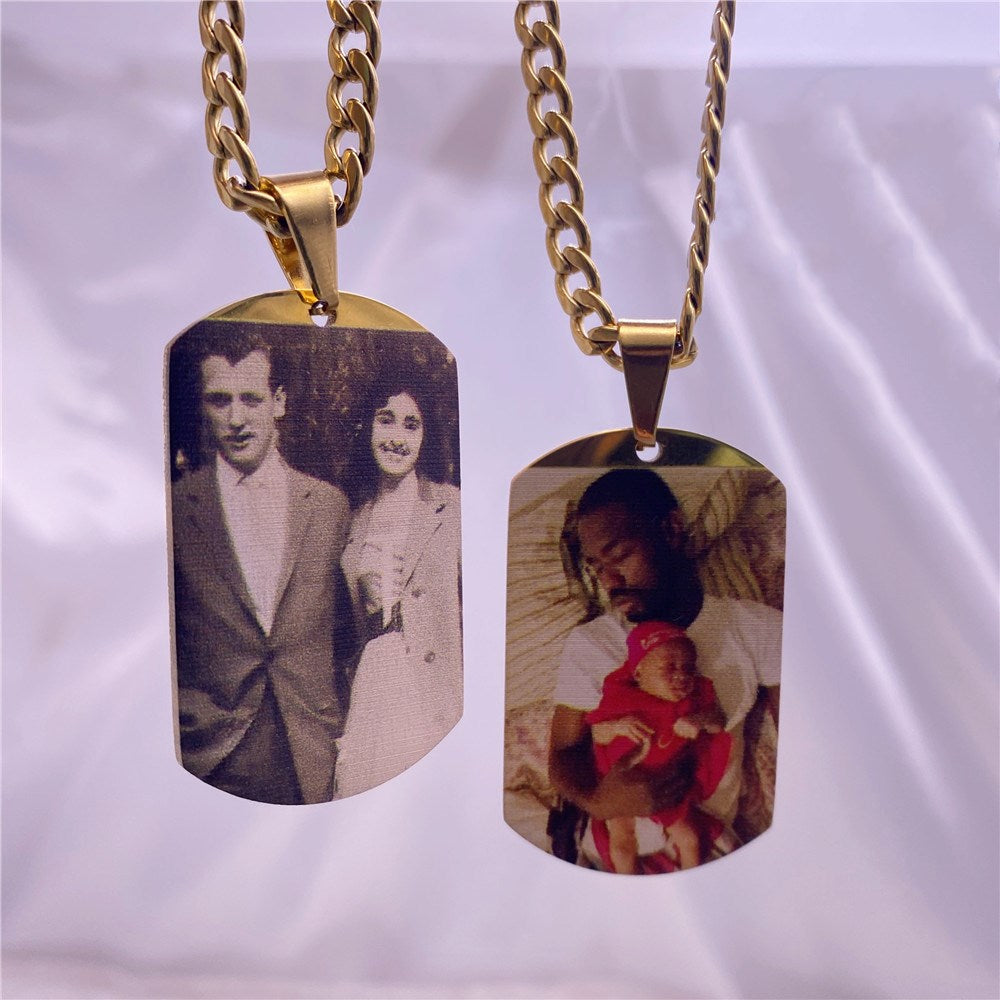 Custom Color Picture Dog Tag Necklace for Memorial Jewelry Gift - MERGE.DAY.1.FREESTYLE