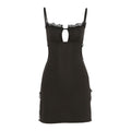 Hollow Out Halter Black Lace Up Slim Mini Dress Women Summer Beach Bodycon Dresses - MERGE.DAY.1.FREESTYLE