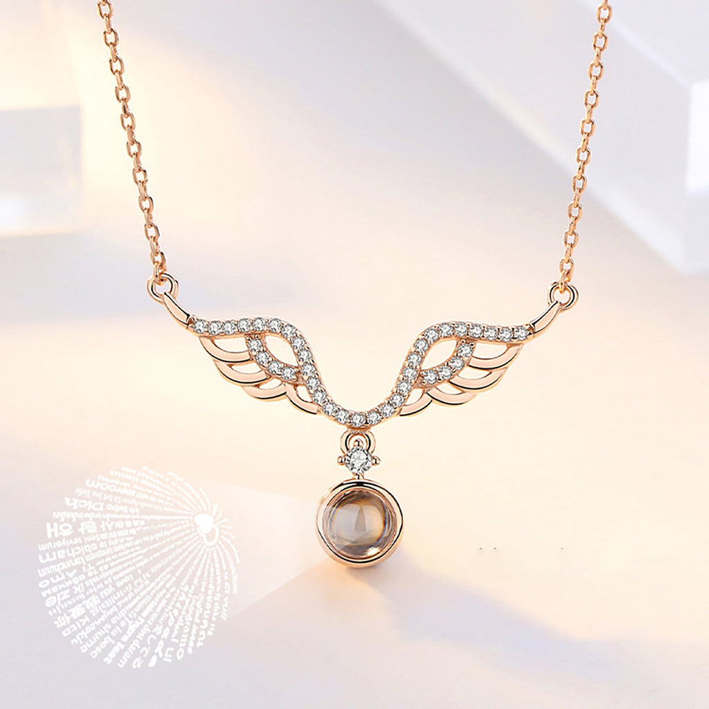 Customized 925 Silver 100 languages Projection Necklace Couple Memory Gifts - MERGE.DAY.1.FREESTYLE