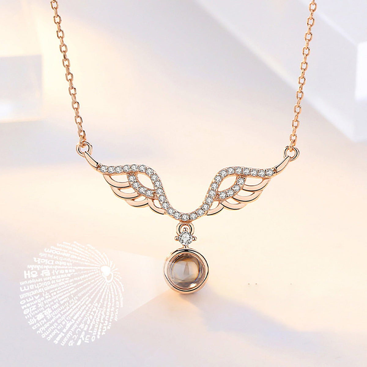 Customized 925 Silver 100 languages Projection Necklace Couple Memory Gifts - MERGE.DAY.1.FREESTYLE