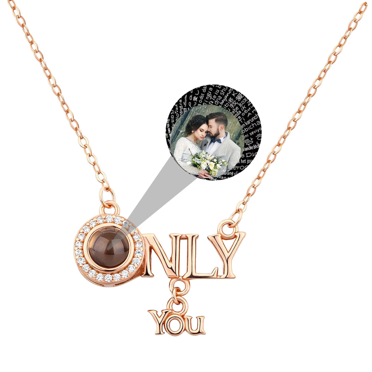 Customized 925 Silver photo Projection Necklace Couple Memory Gifts - MERGE.DAY.1.FREESTYLE