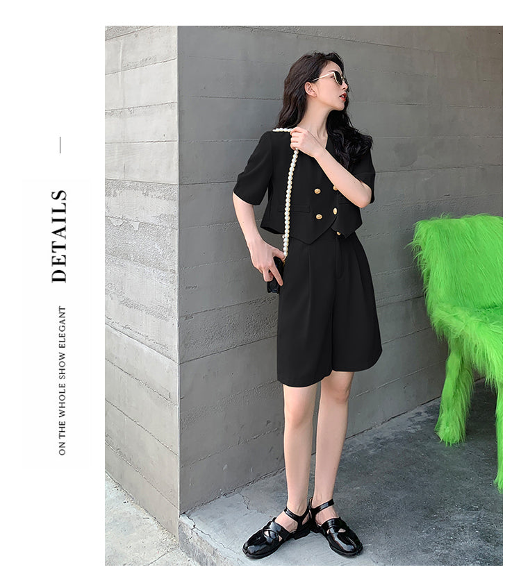 Fashion Office Short Sets Women Korean Loose Two Piece Suits Summer Thin - MERGE.DAY.1.FREESTYLE