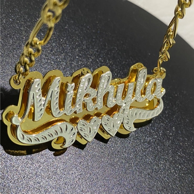 Custom Nameplate Necklace 3D Pendant Necklace Personalized Custom Name Jewelry - MERGE.DAY.1.FREESTYLE