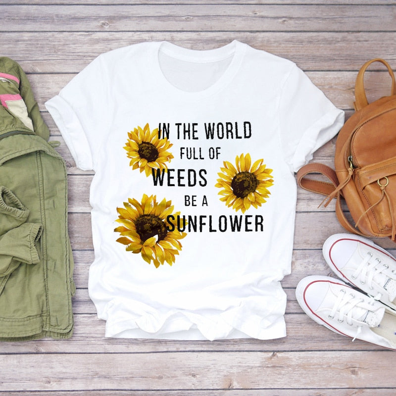 Dream Feather Print Summer Short Sleeve T-Shirts Top Graphic Plue Size - MERGE.DAY.1.FREESTYLE