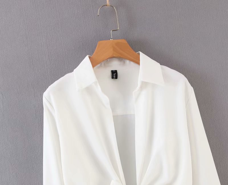 mini dress summer long sleeves women irregularity pleated vocation style loose white shirtdress - MERGE.DAY.1.FREESTYLE