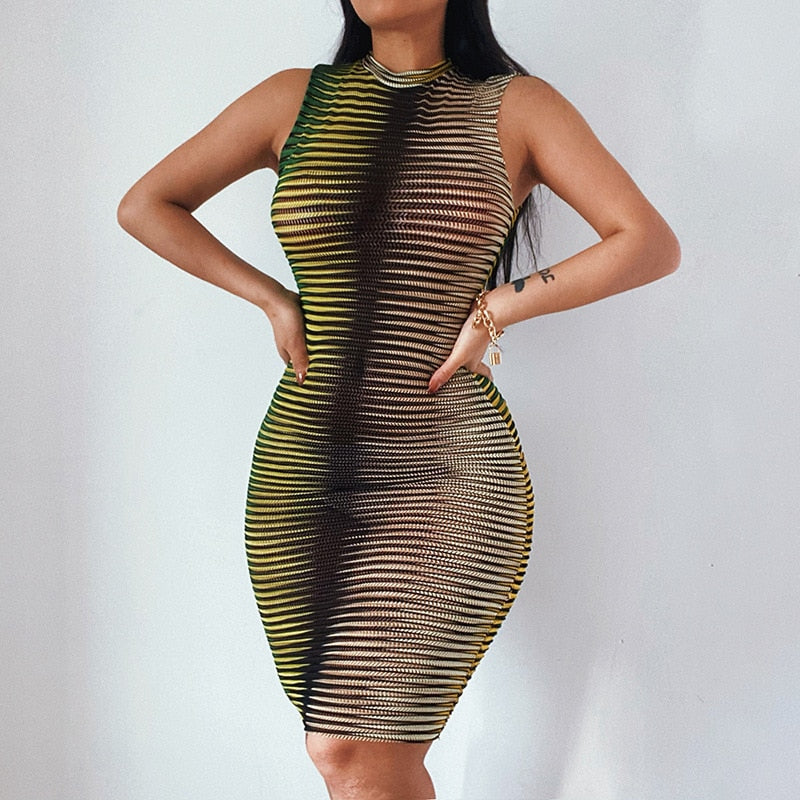 Tassel Diamonds Party Dress Women Spaghetti Straps Backless Split Bodycon - MERGE.DAY.1.FREESTYLE