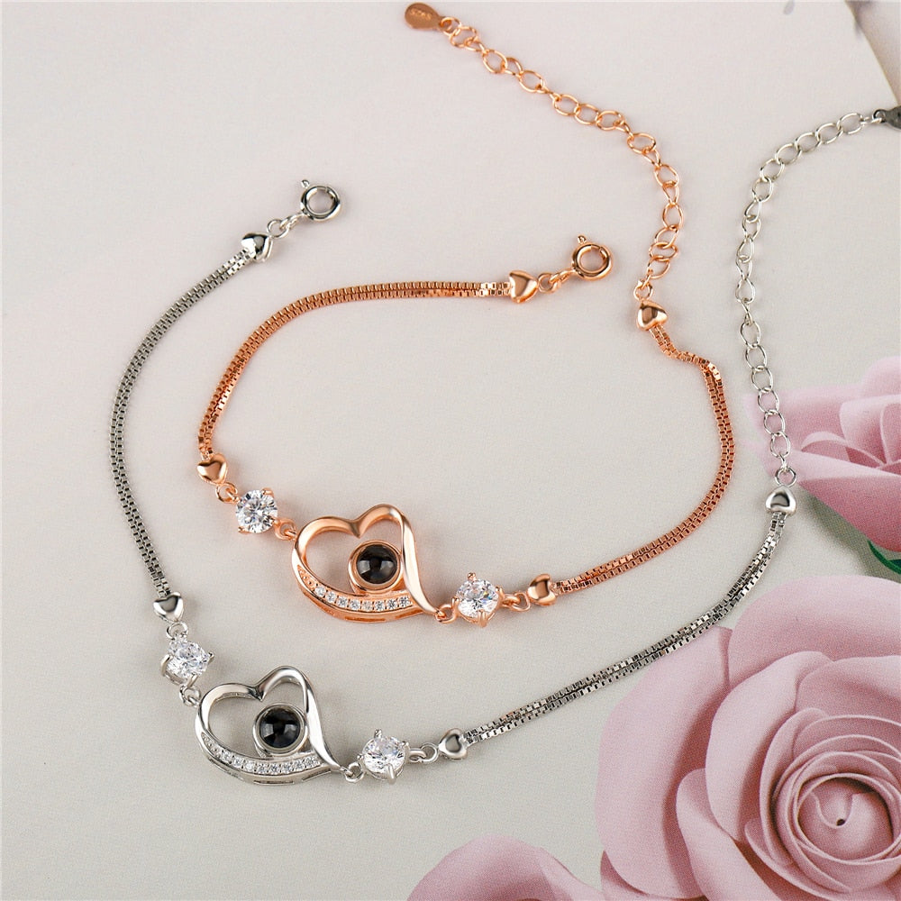 Customize Photo Name Projection Bracelet For Heart Chain Bracelets - MERGE.DAY.1.FREESTYLE