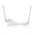 Crown Nameplate with Birthstone Custom Name Letter Necklace - MERGE.DAY.1.FREESTYLE