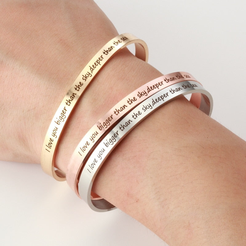 Custom Necklace Bar Engraved Name Text Bangle Cuff Jewelry - MERGE.DAY.1.FREESTYLE