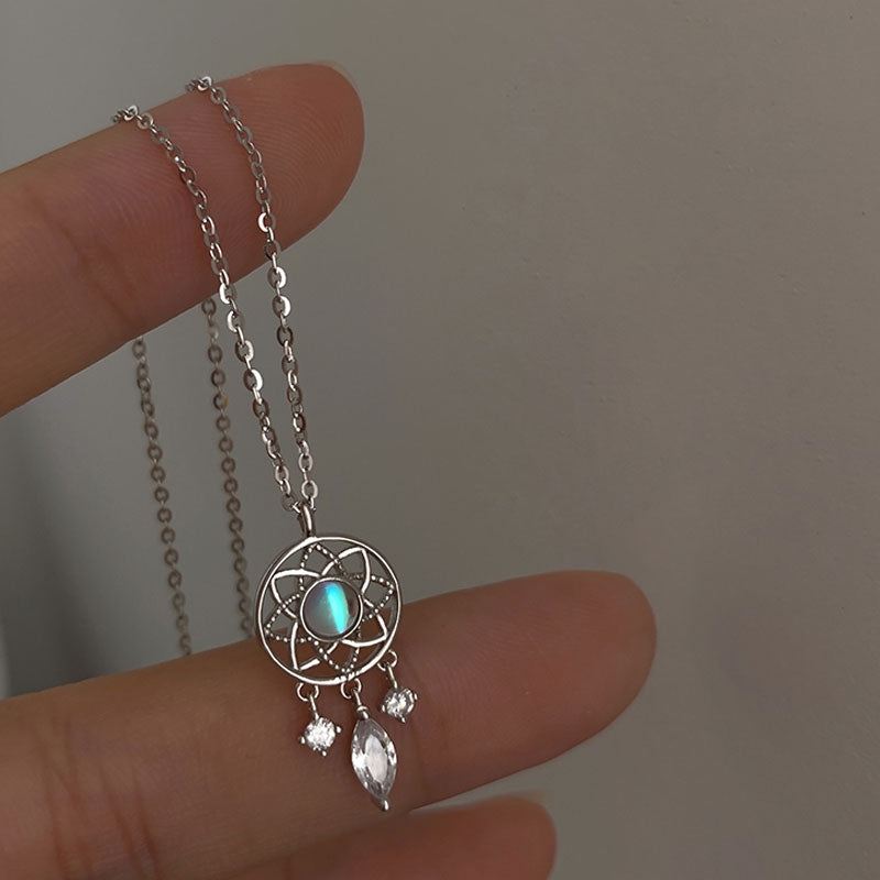 Tassel Moonstone Charm Necklace for Women Creative Pendant - MERGE.DAY.1.FREESTYLE