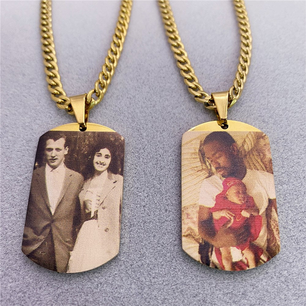 Custom Color Picture Dog Tag Necklace for Memorial Jewelry Gift - MERGE.DAY.1.FREESTYLE