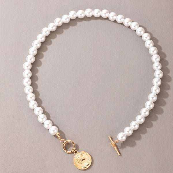 Big White Imitation Pearl Beads Choker Clavicle Chain Necklace For Women Wedding Jewelry - MERGE.DAY.1.FREESTYLE