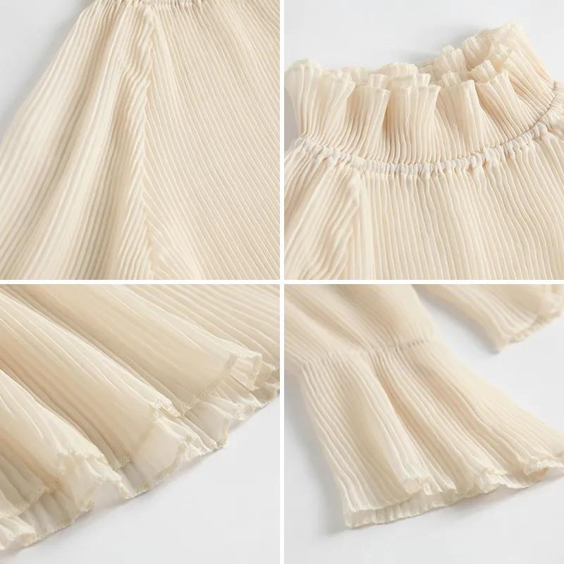 Chiffon Shirts Retro Elegant Ruffled Collar Lace Bottoming Shirt Women Lantern Sleeve Tops - MERGE.DAY.1.FREESTYLE